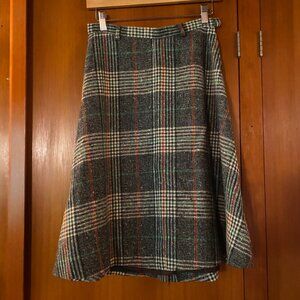 Vintage Plaid Wool Skirt GUC